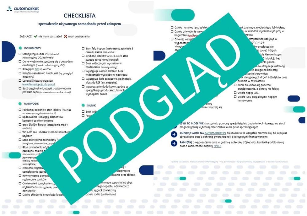 Checklista - zakup samochodu - PODGLĄD